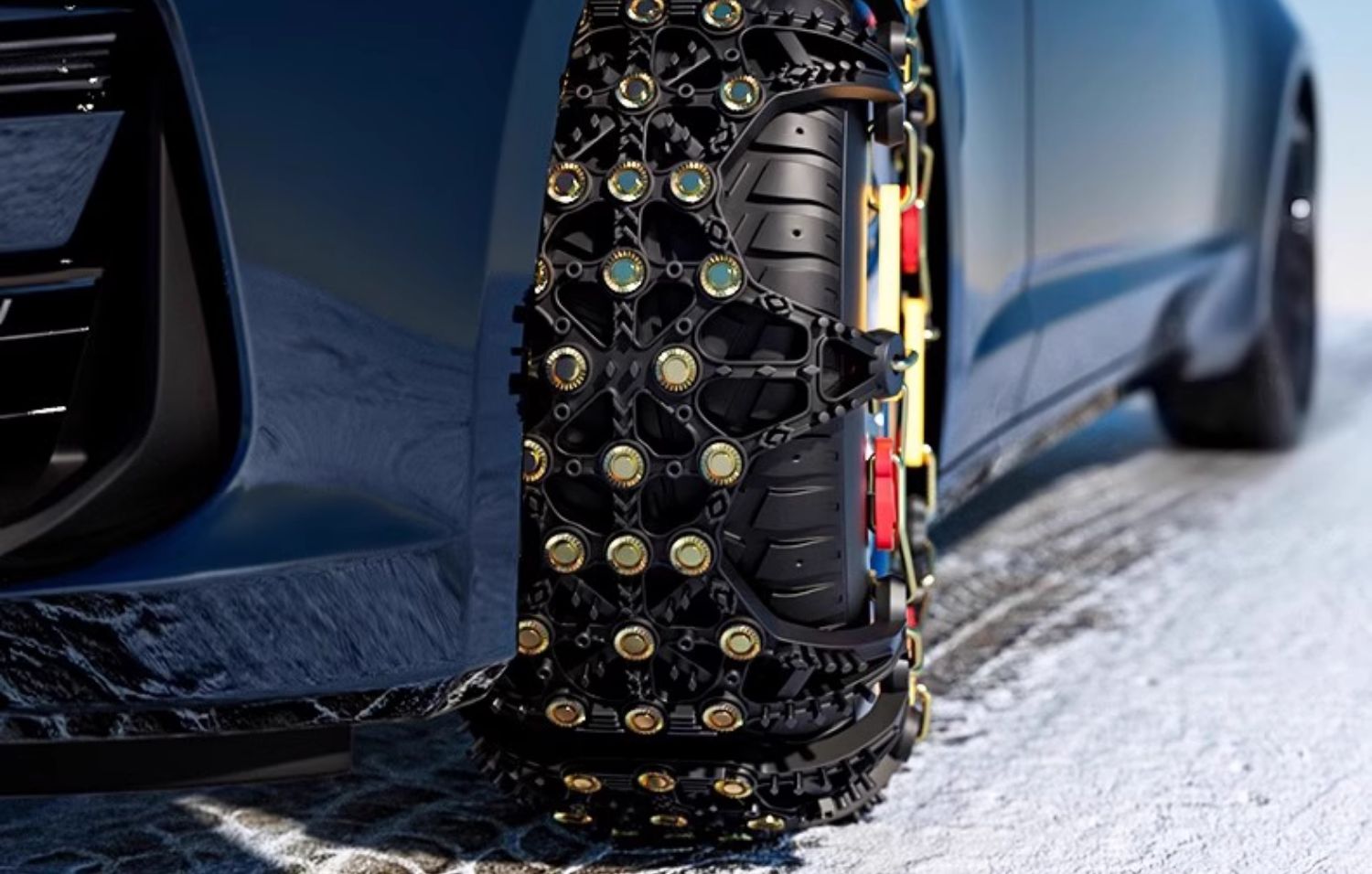 Car tire snow chain off-road car suv universal winter snow does not hurt the tire automatic tightening whistle celebration