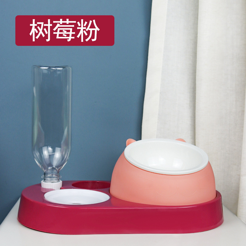 Cuenco de gato tazón de comida de cerámica protección columna cervical automático agua potable oblicua tazón de comida para gatos tazón de arroz gatito agua potable antigolpes