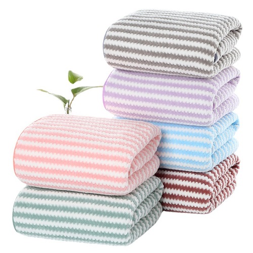 Bath towel pineapple grid two-color warp knitted coral velvet household soft thickened strong absorbent dry hair towel live supply bath towel