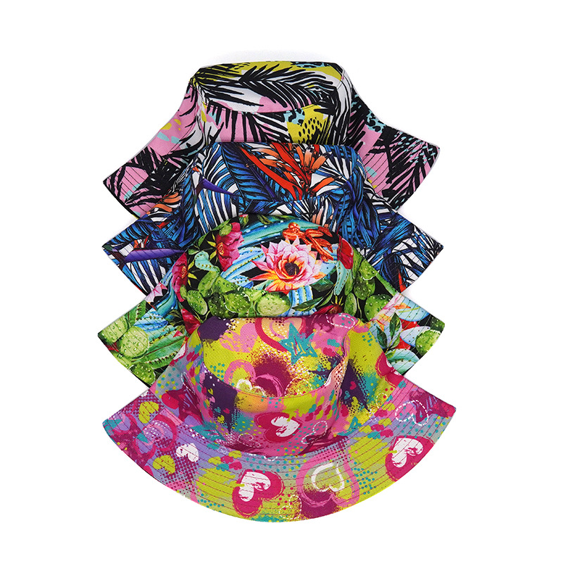 Unisex Basic Graffiti Printing Flat Eaves Bucket Hat display picture 1