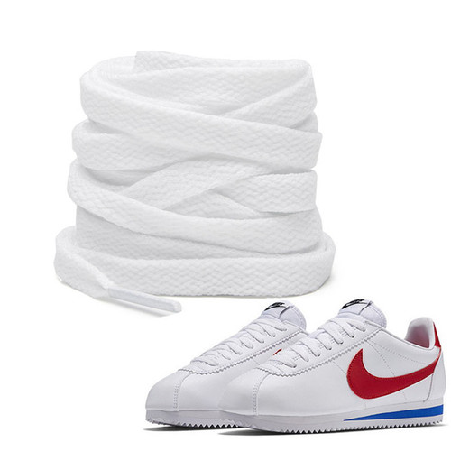 Finished 8mm single-layer flat black and white laces, suitable for canvas casual high-top flat polyester laces