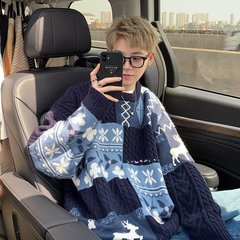 アメリカのレトロなセーターの男性の冬のファッションはゆったりしています。