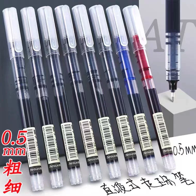 Quick-dry Rollerball Pen, 0.5 mm Tip, Smooth Black Ink, single or boxed options