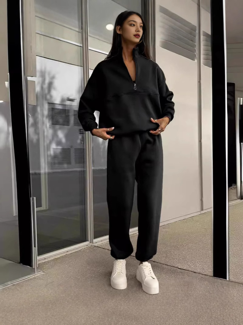 2025 European and American Style Amazon Cross-Border Autumn and Winter New Fashion Versatile American Style Elegant Lapel Solid Color Casual 3