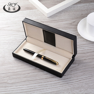 Spot business gift pen black stainless steel sleeve metal signature pen gift box set can be micro wholesale