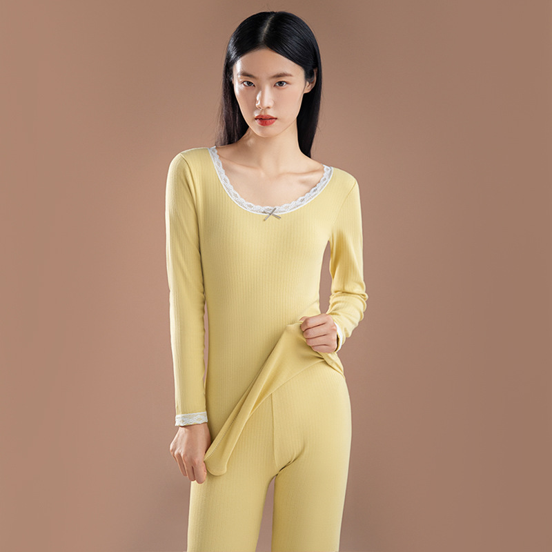 Ropa interior térmica de liquidación para mujer, conjunto de fajas moldeadoras de cuerpo completo de algodón fino para niñas, conjunto de ropa interior térmica de otoño e invierno.