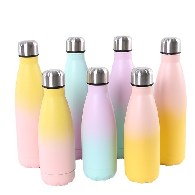 Amazon color del arco iris Cosa botella termo taza creativa al aire libre termo taza deportes ocio regalo taza puesto suministro