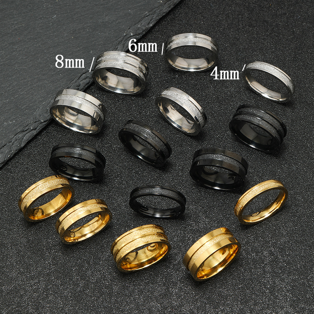 Simple Style Geometric Stainless Steel Plating Men's Rings display picture 1