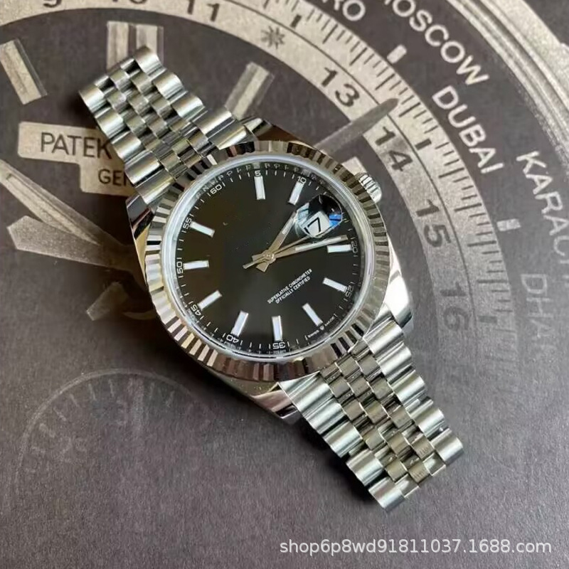 Factory Direct Sales of Rolex Datejust Solid Steel Band Watch with Sweeping Seconds, Non-Automatic Mechanical Wristwatch with Luminous Features, Cross-Border Foreign Trade