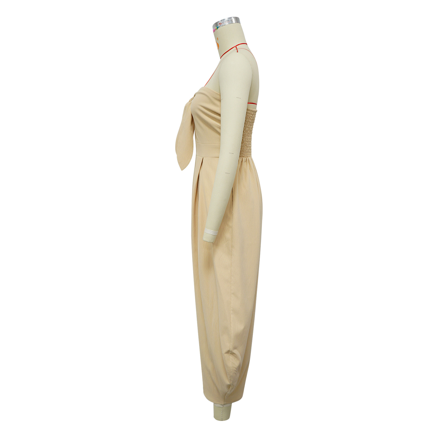 Sexy Damen-Jumpsuit mit Bandeau-Ausschnitt, einfarbig, Sommer, Neu, Direktvertrieb_voghion.com