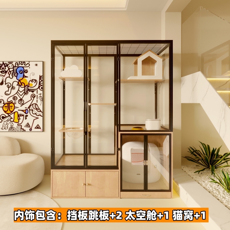 玻璃猫别墅猫房猫舍大型全景豪华猫笼猫咪房子宠物店猫柜工厂|undefined