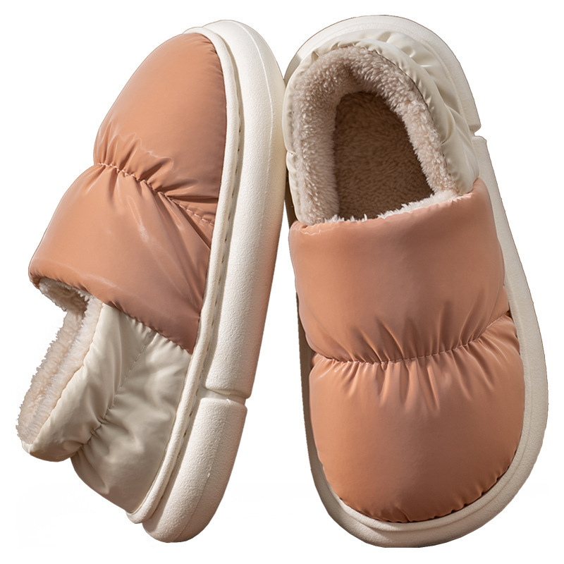Zapatillas de algodón damas invierno 2025 nuevo interior pareja doméstica calentamiento de la luna anti-derrapante zapatillas de lana invierno