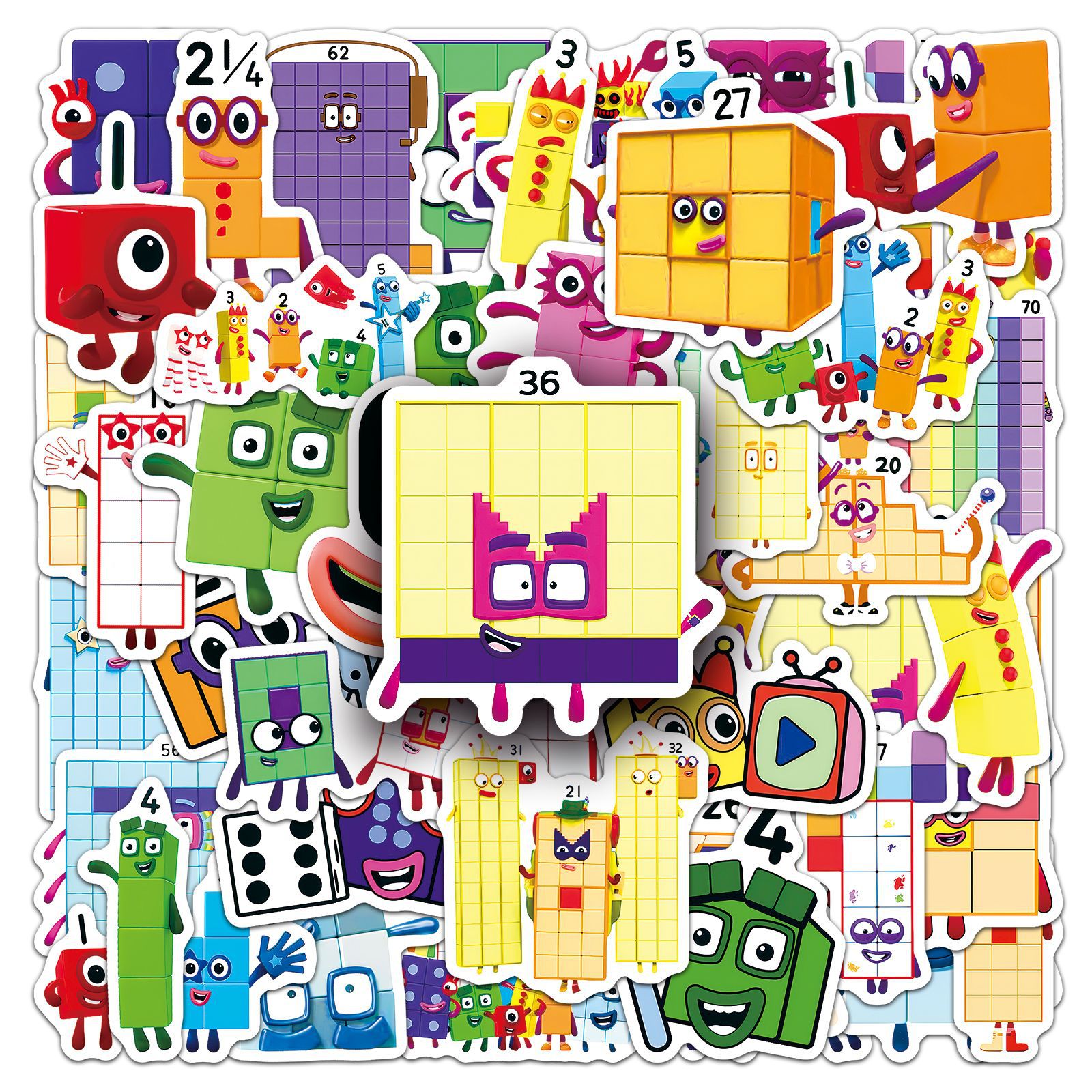 50 pegatinas numberblocks bloques de construcción iluminación digital animación de educación temprana transfronteriza pegatinas decorativas impermeables image 5