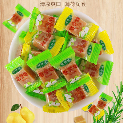 【一件代发】梨膏糖500g散装何师傅薄荷润喉硬糖梨膏糖食品|ru