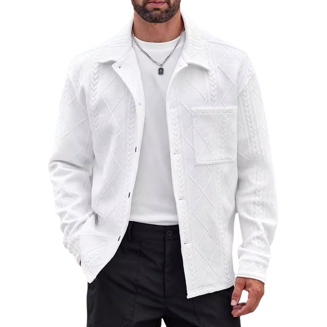 2024 Herbst/Winter Neue Gestrickte Jacquard Lose Kragen Casual herren Jacke Luxus_voghion.com