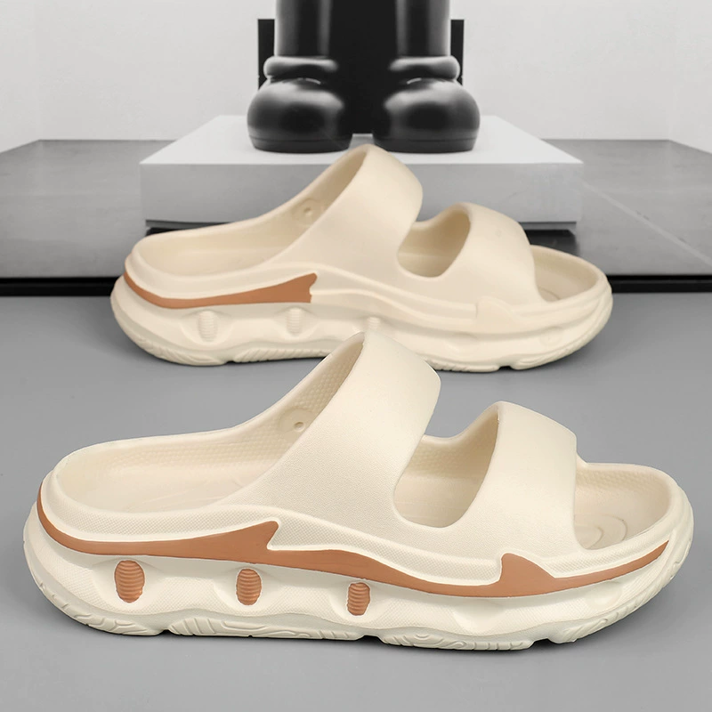 Мужские тапочки 2025 новые летние нескользящие тапочки на толстой подошве для пар, для отдыха на природе, двойные тапочки