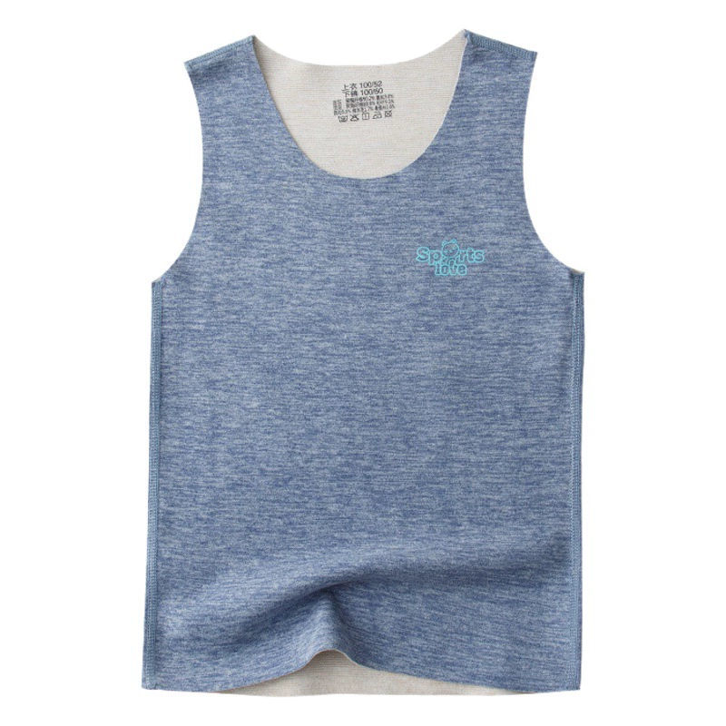 Детский термовельветовый жилет для мальчиков и девочек, бесшовный базовый слой из шерсти и шелка для осени и зимы.