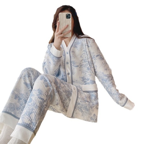 Winter and Spring Postpartum Maternity Wear Set, Pure Cotton Maternity Pajamas with Air Cotton, Large Size Postpartum Nursing Clothes, Winter Wholesale