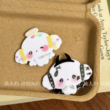 新款卡通天使恶魔可爱小麦云发夹甜美可爱亚克力ins侧边夹鸭嘴夹