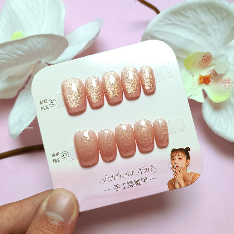 Pequeño libro rojo de venta caliente para usar uñas de ojo de gato simple parche de uñas francés 10 piezas de código de decodificación para usar uñas a mano
