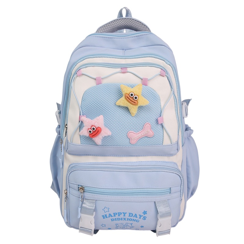 Mochila escolar de color de contraste lindo y fresco de alto valor para estudiantes de primaria y secundaria de grado 3-5