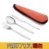 Chopsticks, tableware, set stainless steel, handheld cloth bag, suitable for import, 3 piece set, Birthday gift