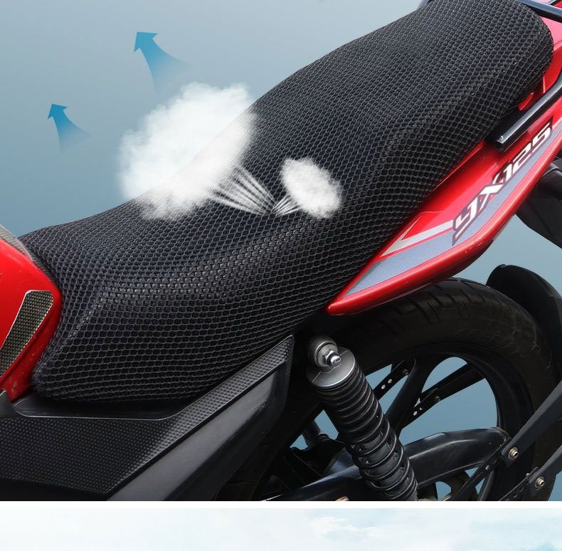 125 Motorcycle Cushion Cover Universal Five-Star Diamond Leopard Honeycomb Seat Cover Sunscreen Heat Insulation Four Seasons Universal Thickened Breathable