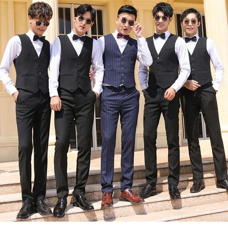 Groomsmen's Group Uniforms, Summer Western-Style Men's Shirts, Brother Outfits, Formal Wear, Middle School Student Choir Performance Uniforms