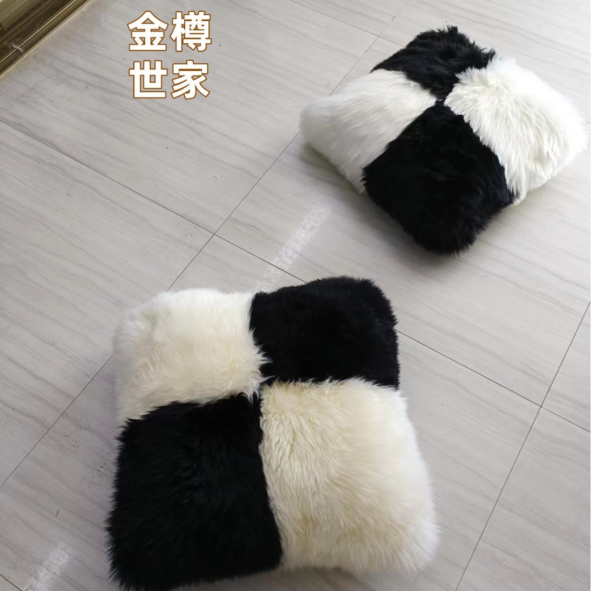 长毛绒靠垫柔软舒适保暖沙发抱枕套暖手靠枕睡觉办公室靠背垫套