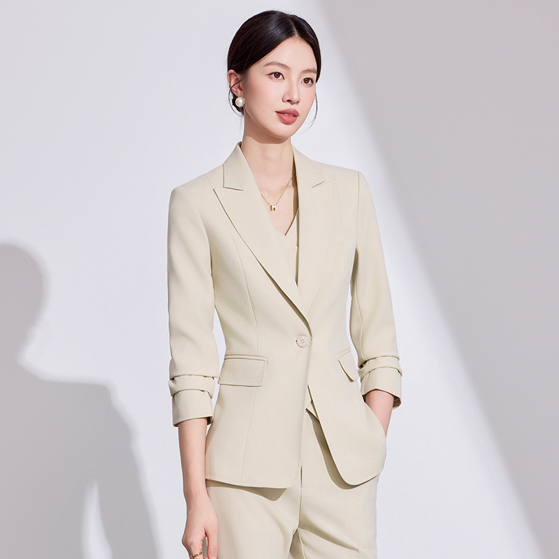 Single piece apricot suit