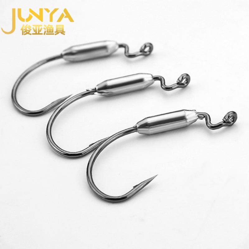 Cross-Border 7316 Leaded Crank Hook Set Wide Crank Hook Lure Soft Bait Soft Worm Hook Bulk Fishing Gear Fishing Hook