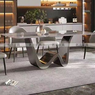 Stainless Steel Dining Table Legs Household Rectangular Slate Marble Table Legs Metal Base Luxury Stone Long Table Leg Bracket