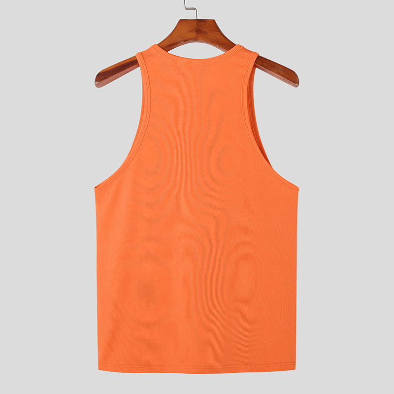 Men's Solid Color Racerback Tank Tops Men's Clothing display picture 7