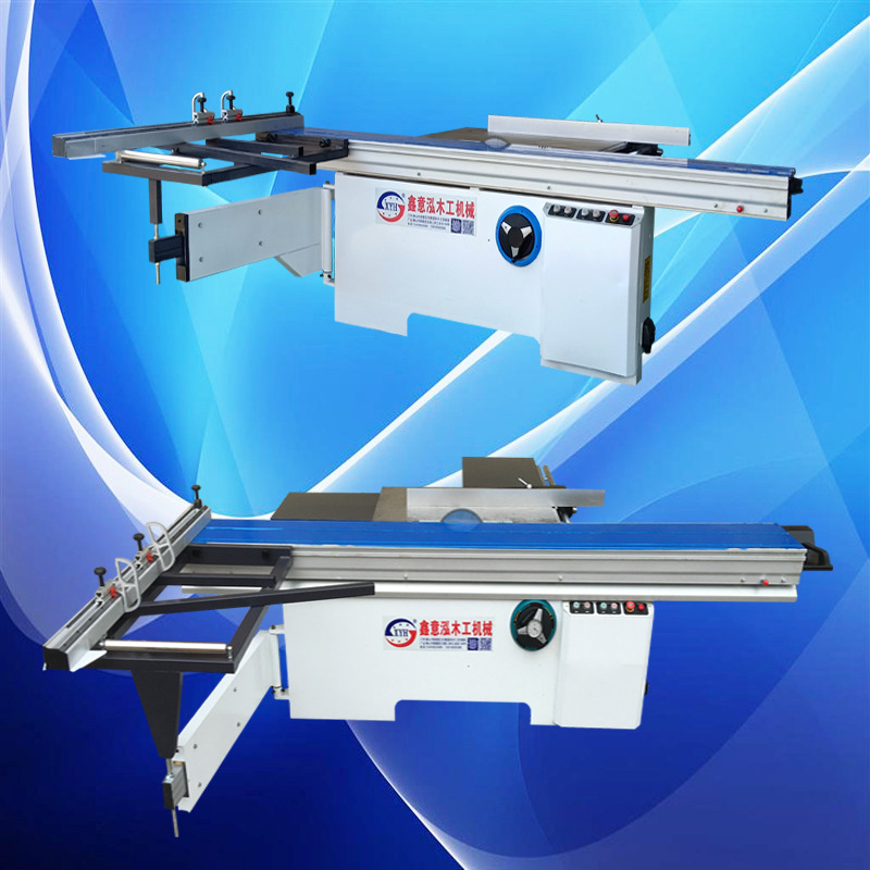 自动推台锯木工机械精密裁板锯45度90度推台锯木工板材装修裁板锯