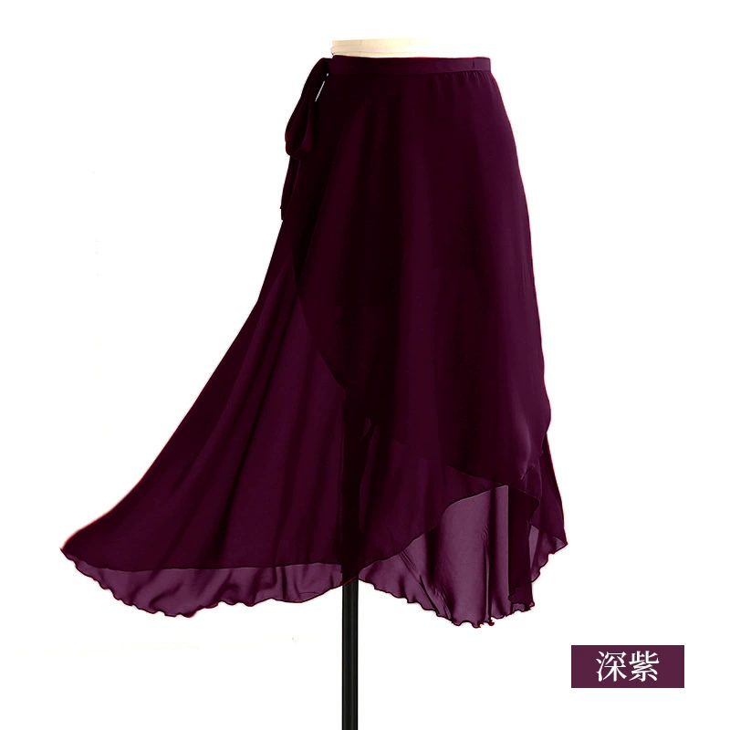 Ballet Wrap Skirt (Adult) — Long Tulle Chiffon Practice Skirt, One Size