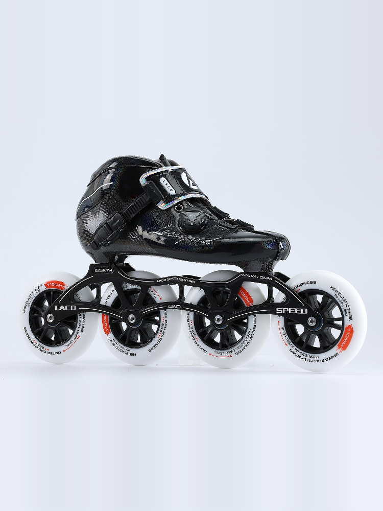 collar skating professional carbon fiber speed skates children's big three-wheel skates in-line wheel racing skates adult racing pulley