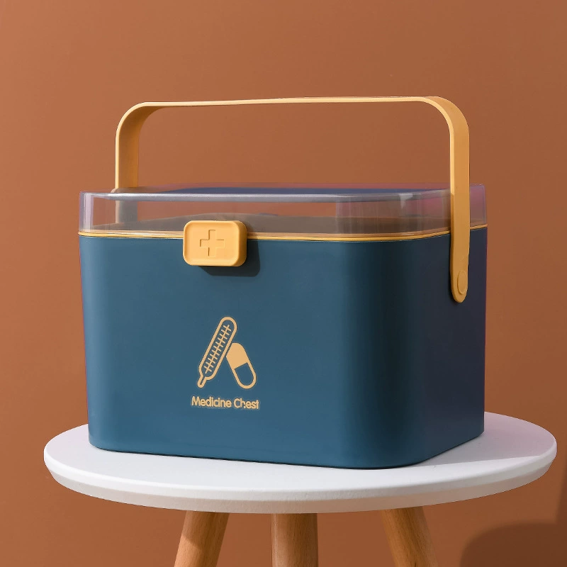 Ящик для бытовой медицины Ящик для хранения неотложной медицинской медицины Маленькая большая емкость Домашняя пустая коробка Очень большая