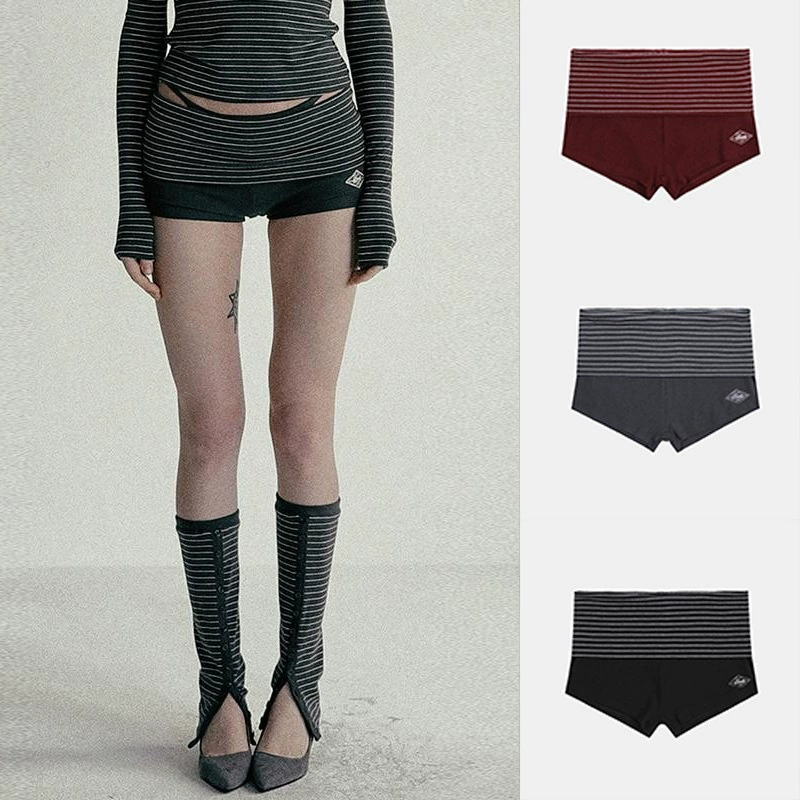Шорты (badblood bcac) в полоску, узкий крой, короткие «hot pants», цвета S–M