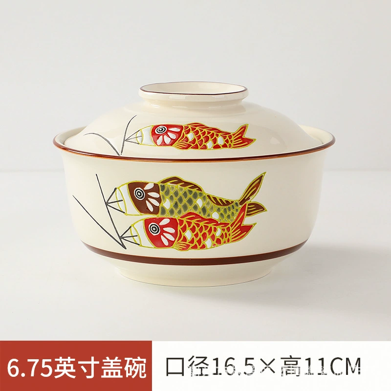 Японский ретро набор керамической посуды — чашка для супа и assorted plates
