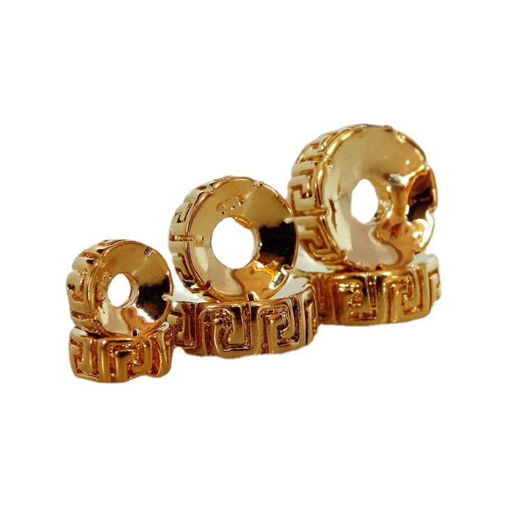 Copper vacuum plating 24k gold spacer color retention effect is good echo word bead spacer DIY jewelry accessories