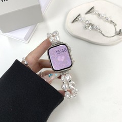 Iwatch8765seバロックパールストラップwatch高级感伸缩チェーン夏レディースに最适