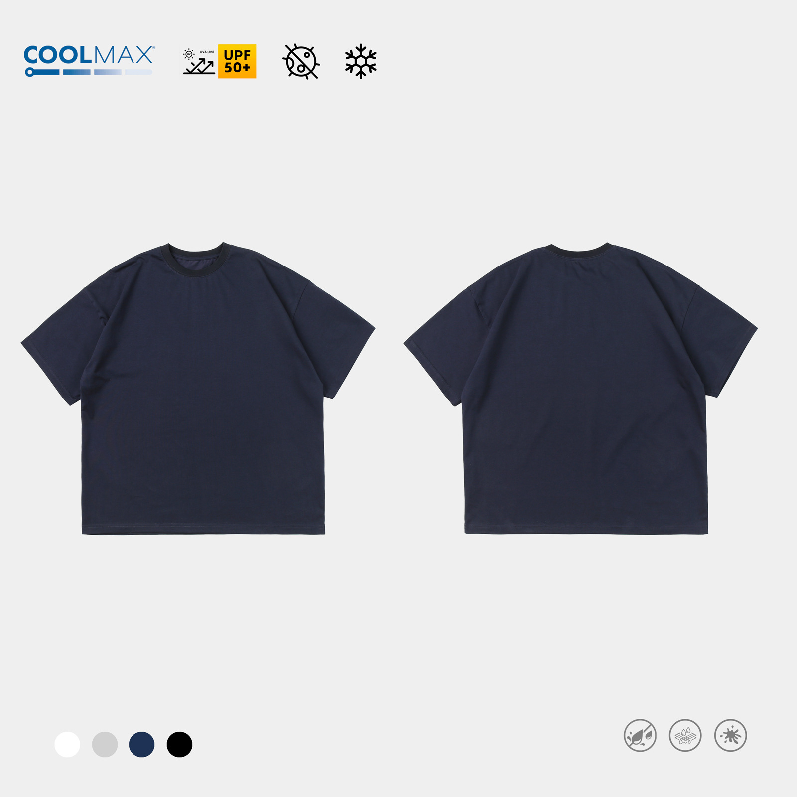 TRSメンズ25sscool max涼感吸湿排汗抗紫外線三防小襟元半袖tシャツ男