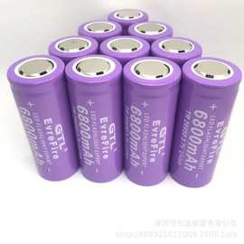 工厂直供垮境热卖26650紫色6800毫安3.7V可充锂电池垮境好物