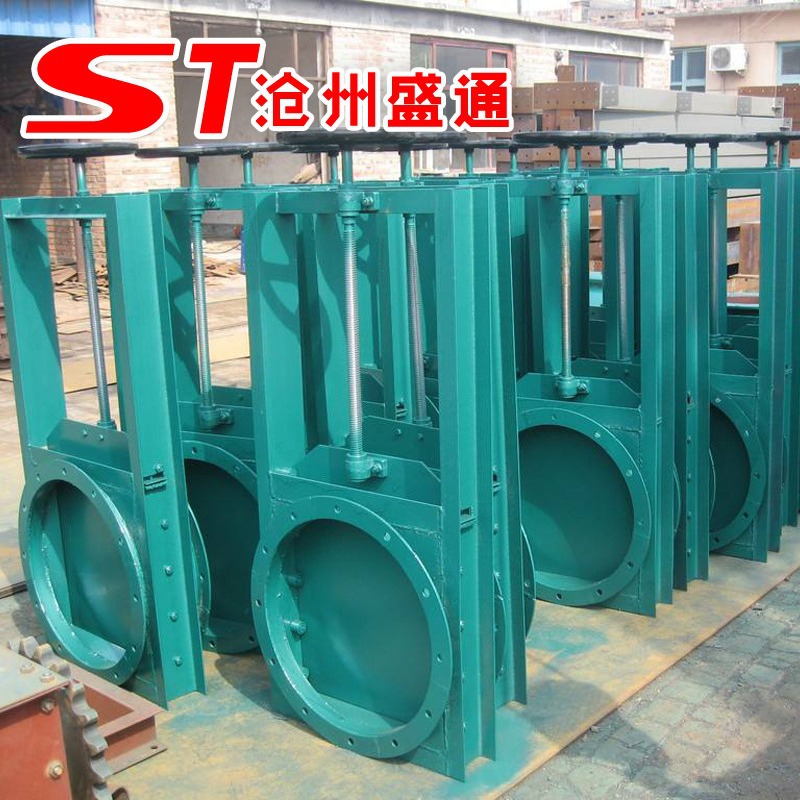 水泥管道手动插板阀 手动圆口污水闸板阀 电动螺旋杆插板阀