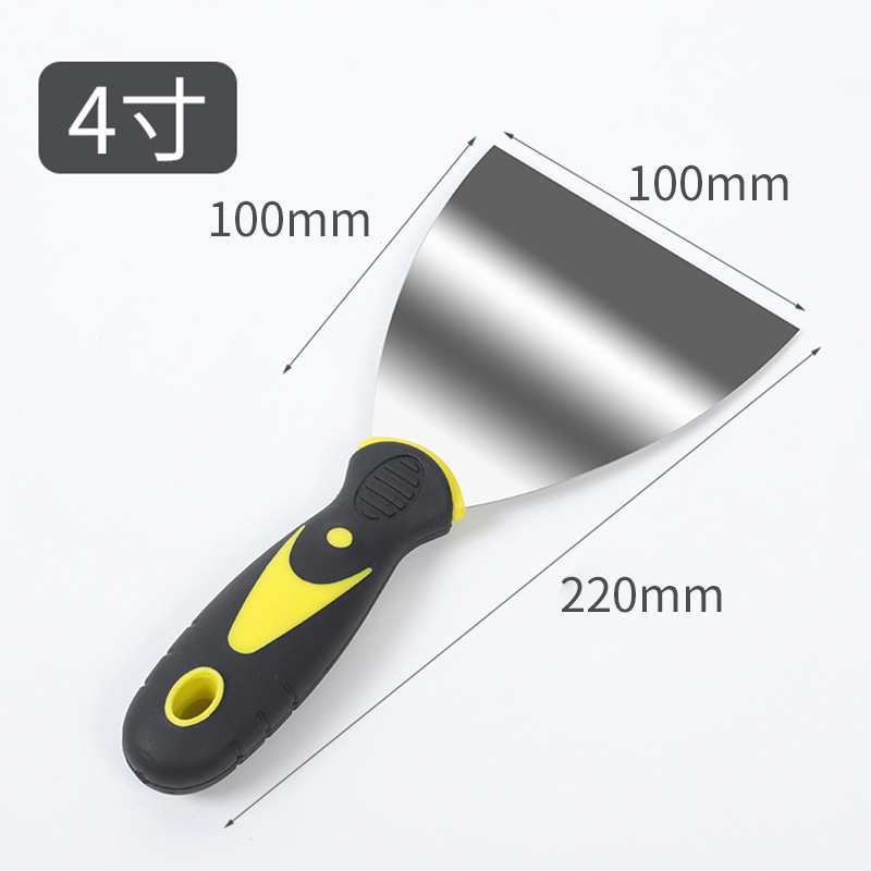 Cuchillo de masilla de venta directa mango de goma cuchillo de masilla de acero inoxidable mango de plástico pala cuchillo de masilla mango de goma cuchillo de lote cuchillo raspadora de acero inoxidable