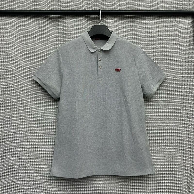 L Brand Cross-Border Classic Red Label Polo Shirt with a Turn-Down Collar, Multi-Color American Business Minimalist Casual Style, Old Money Style