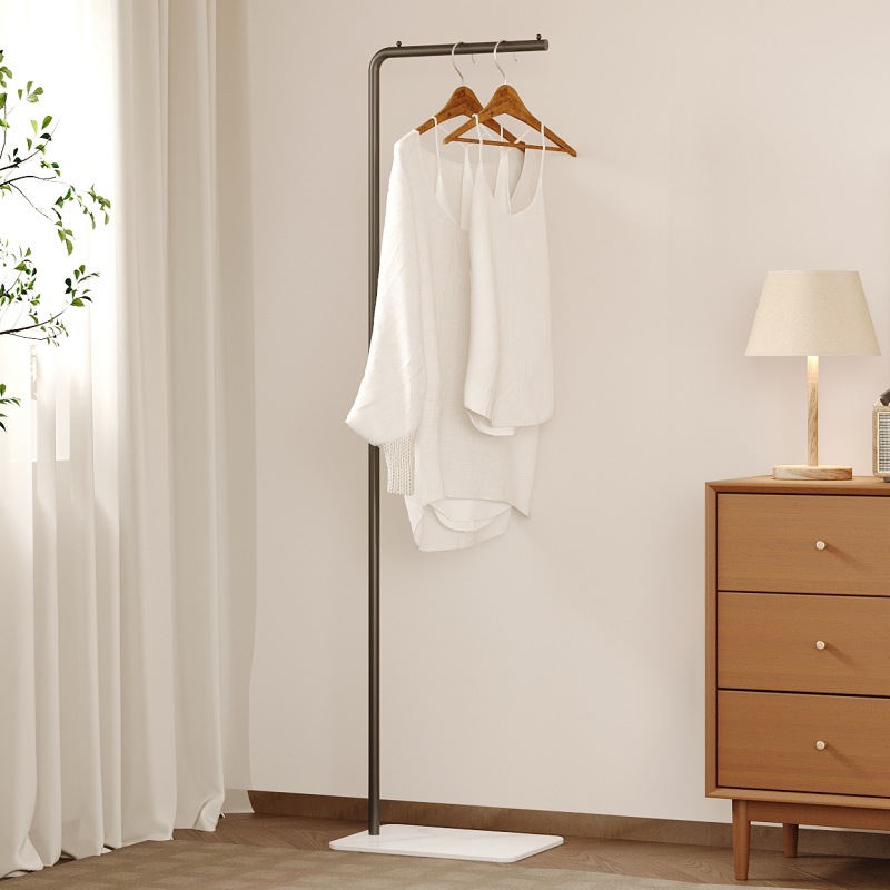 Nordic Style Bedroom Floor-Standing Clothes Rack Simple Household Small Apartment Room Clothes Rack Cream Style Coat Rack