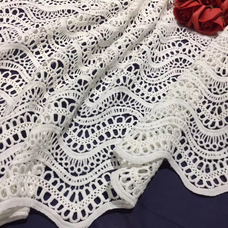 Thickened Water Soluble Milk Silk Fabric Fan Hollow Embroidered Wedding Dress Women's dress Lace Auxiliary Fabric