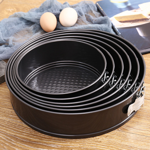 Non-stick round buckle removable bottom mold, locking cake mold, mousse honeycomb carbon steel baking pan, baking tools