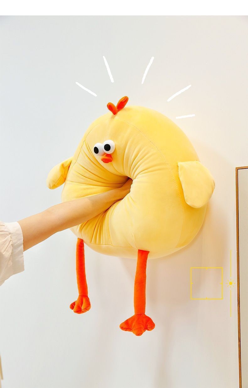 Plush Toy Doll Pillow, Cute Chicken Doll, Large Birthday Gift, Little Yellow Chicken for Boys and Girls